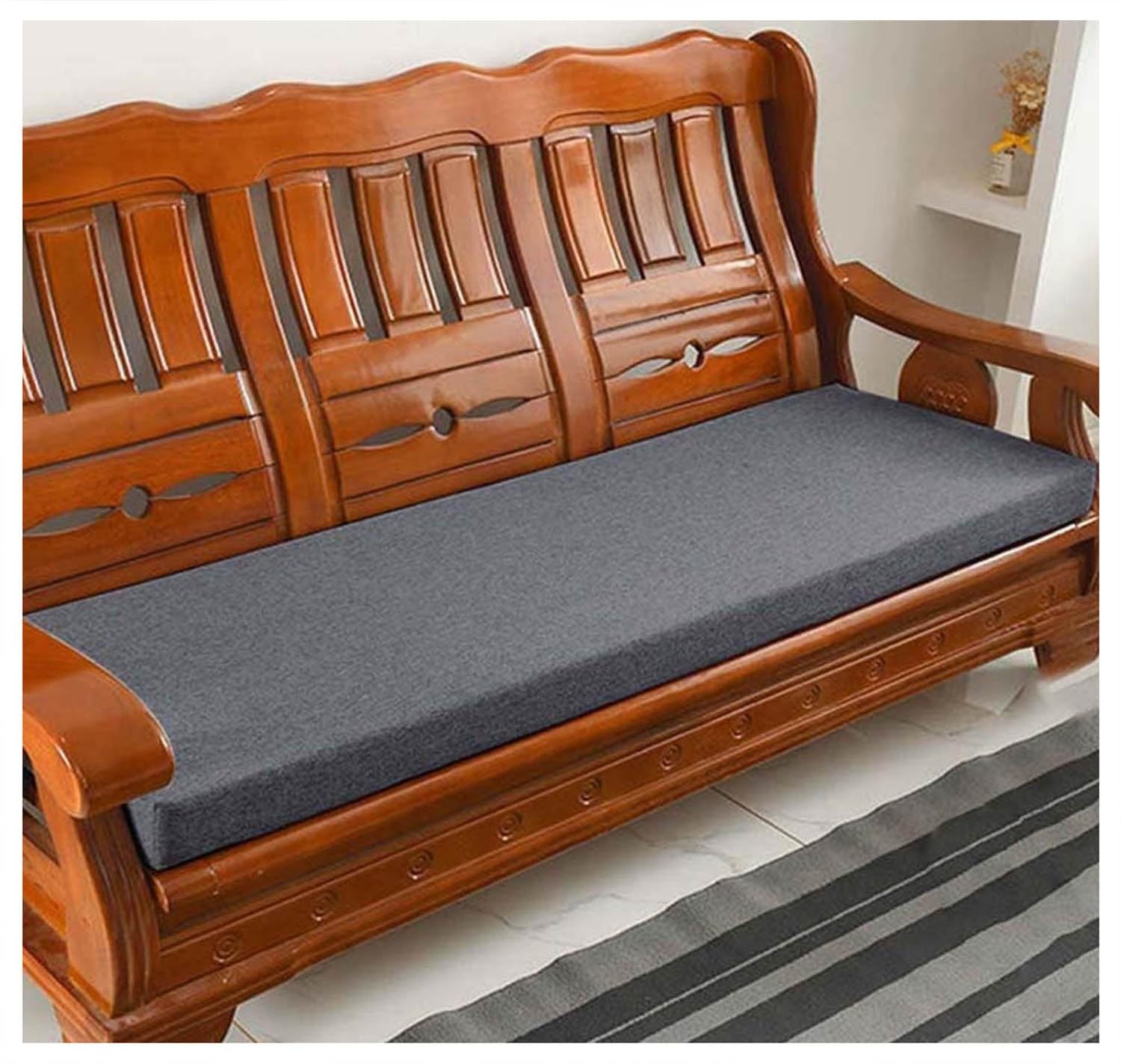 MCOSU Bench Cushion - Outdoor/Indoor Patio Porch Swing Cushions, 48/40/50 x 12/14/16/18 inch Bay Window Seat Furniture Cushion Non-Slip with Zipper (