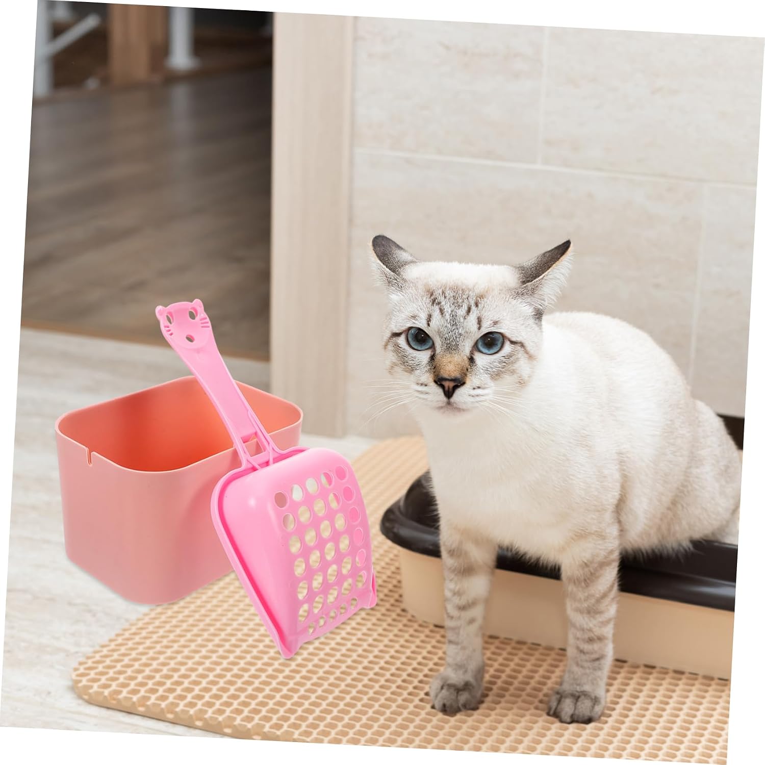 HANABASS 3sets Cat Litter Scoop with Bucket Lightweight Cleaning Tool for Easy Litter Box Maintenance for Store Use