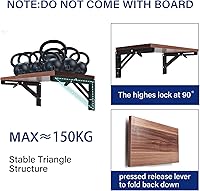 Vista 4 de Soportes de estante plegables de 10 pulgadas, 4 unidades, soportes de estante plegables resistentes, soportes plegables para estantes plegables