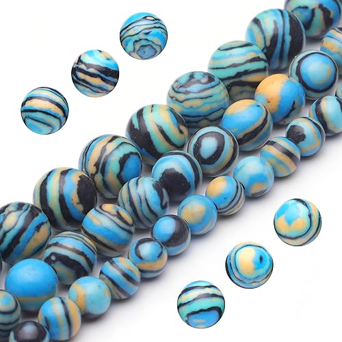 Cuentas de piedras preciosas naturales para la fabricación de joyas, cuentas redondas lisas pulidas de malaquita azul de 0.315 pulgadas, cuentas disponible en Yaxa Peru