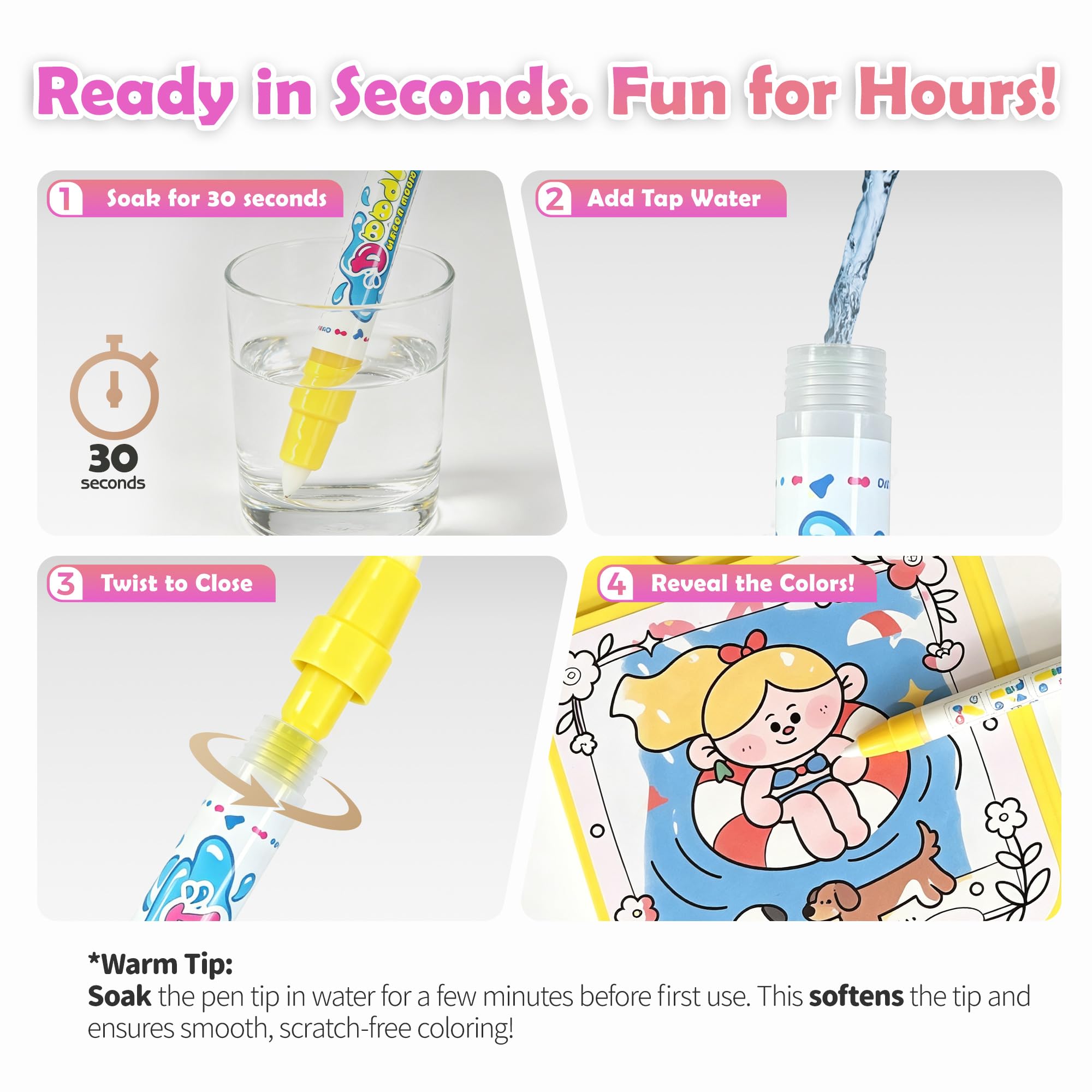Water Coloring Books for Toddlers - 3 Pack! -5