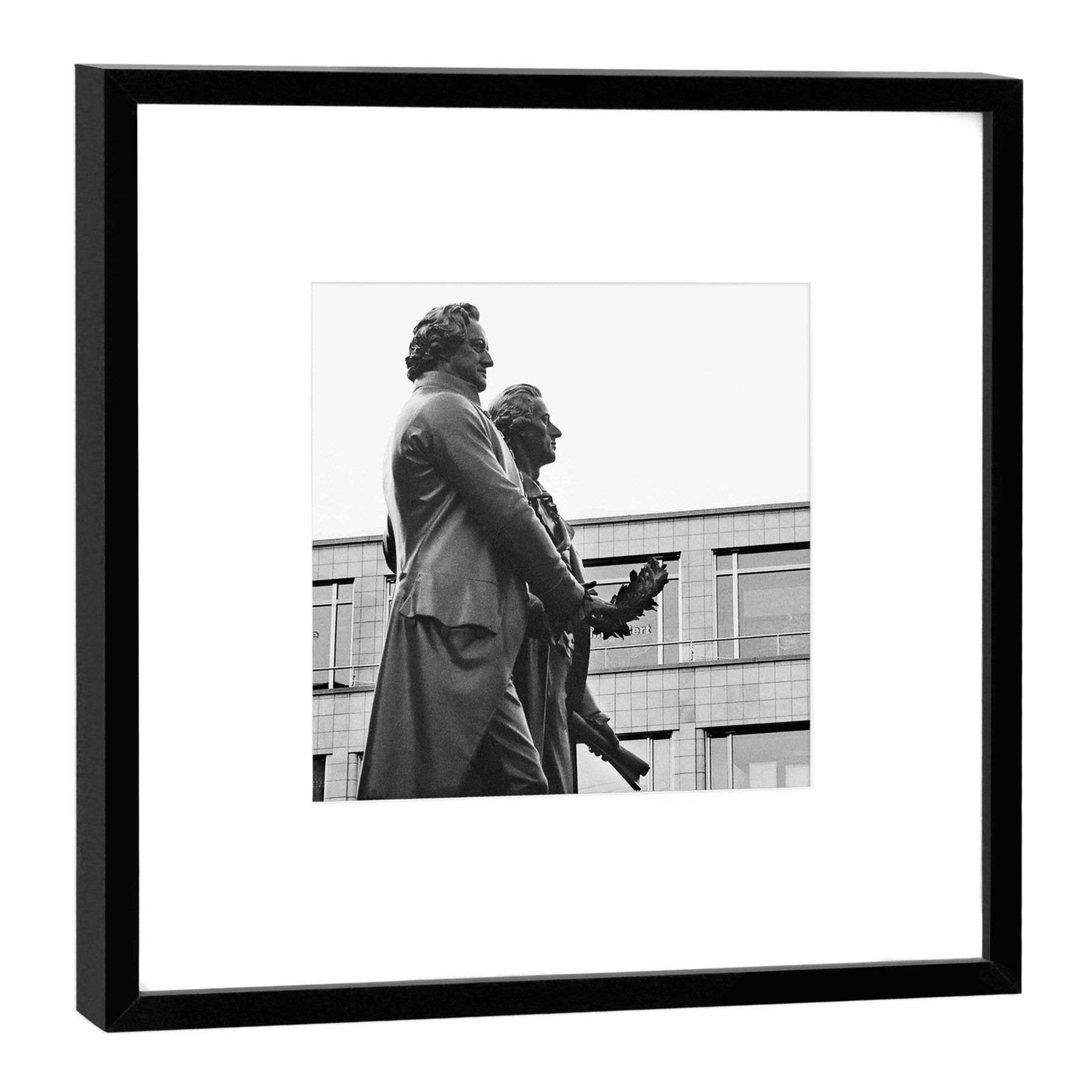 Impression photo Goethe et Schiller sur bois de prestige 27 cm