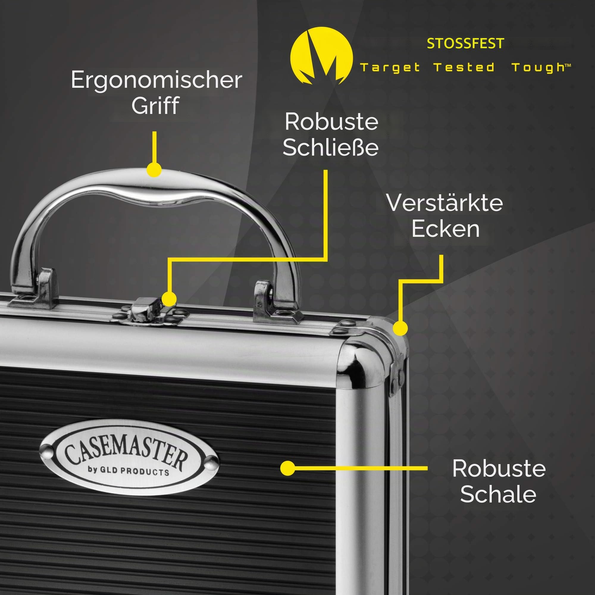 Casemaster Ternion Aluminium-Aufbewahrungs-/Reisekoffer, Schwarz, Оne Расk