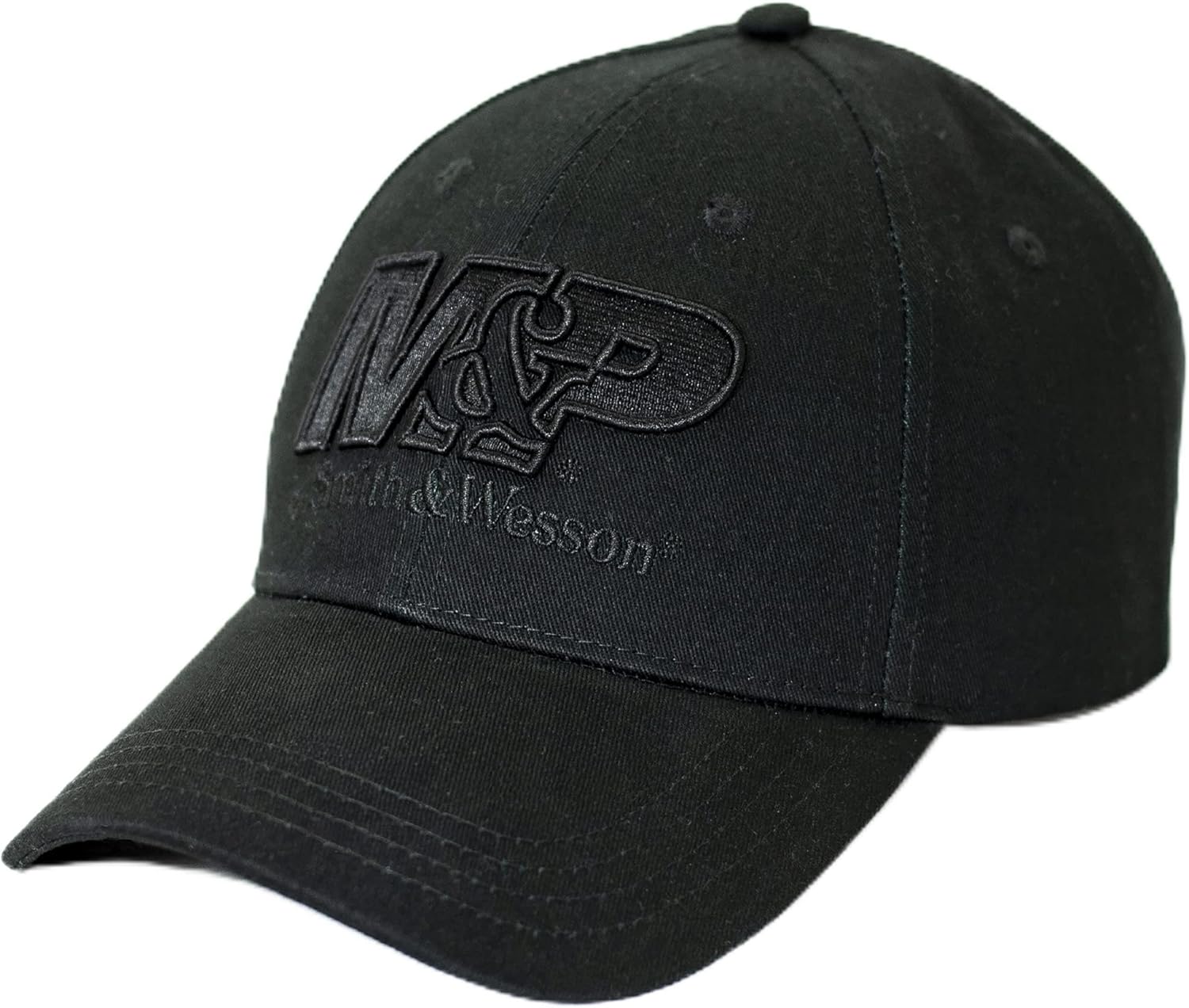 M&P by Smith & Wesson® Men’s Tactical Adjustable Snapback Hat – Classic Black Baseball Cap with Embroidered Logo, Officially Licensed Apparel, Range Ready®