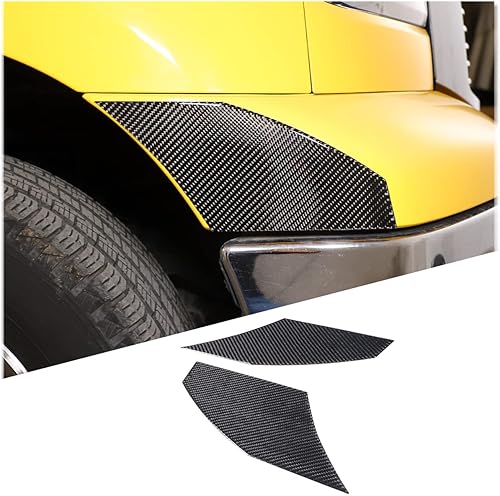 HIRUFAIT 2 calcomanías protectoras de esquina para parachoques delantero de automóvil para Toyota Tundra 2007-2013, accesorios de fibra de carbono