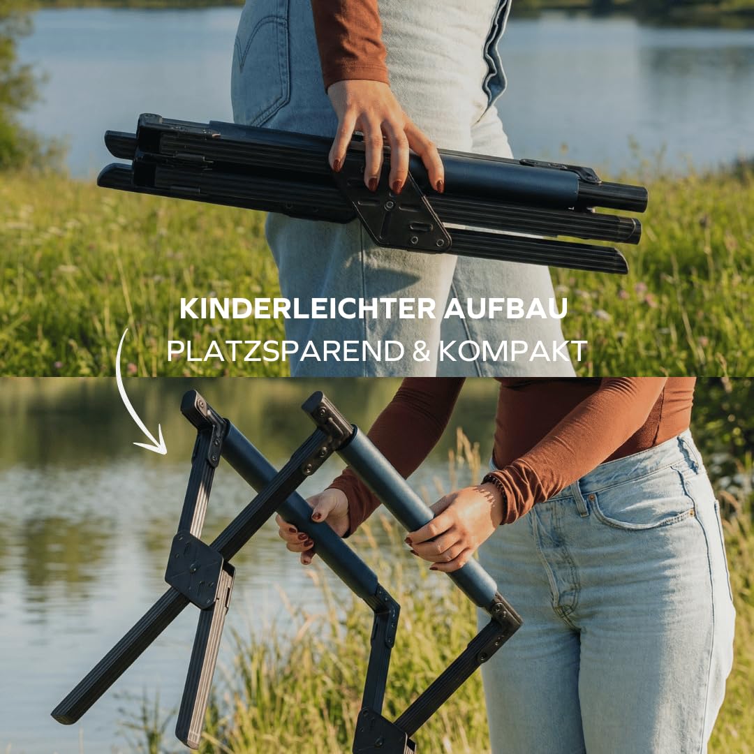 NATURBUMMLER Ständer für Kühlbox [VAC-CORE] Kühlboxständer faltbar (bis zu 55L) Kühltruhenhalter für Outdoor Camping und Garten