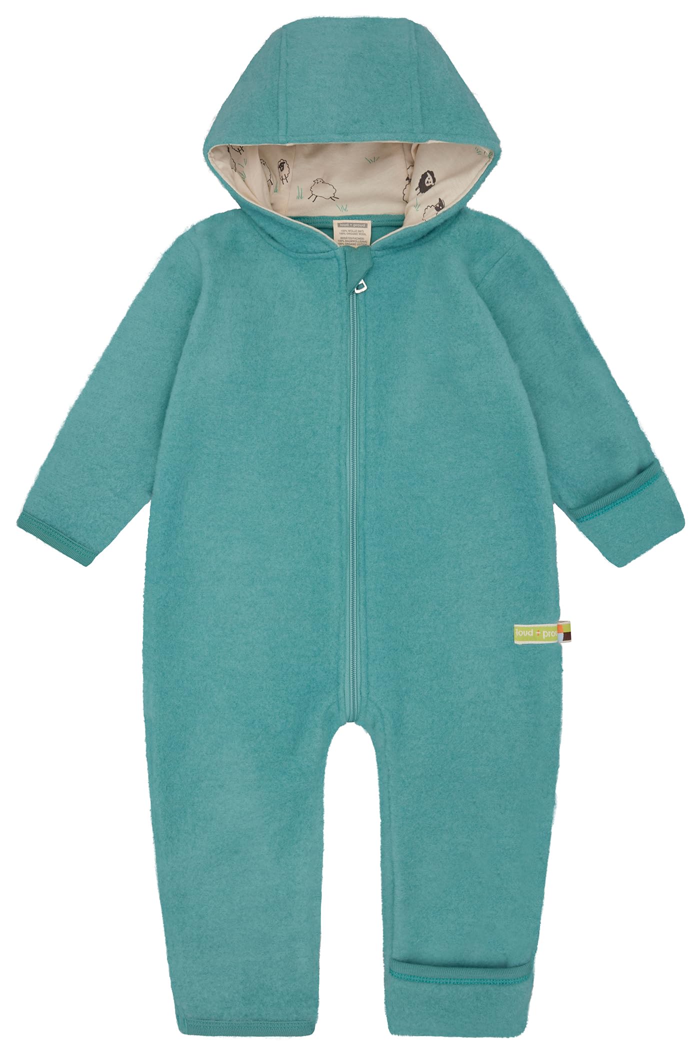 loud + proud Unisex Baby Wollfleece, Gots Zertifiziert Overall