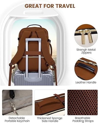 Miniatura 7 de LOVEVOOK Mochila de viaje de 40 L para mujeres y hombres, equipaje de mano aprobado por aerolíneas con 3 cubos de embalaje, bolsas de noche TSA