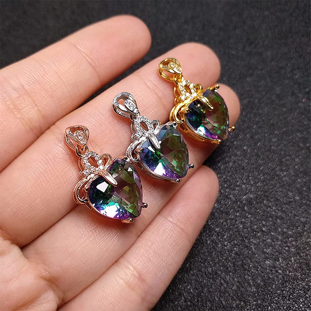 Amazon.co.jp: カラフルな愛のペンダントネックレス、カラフルな模造