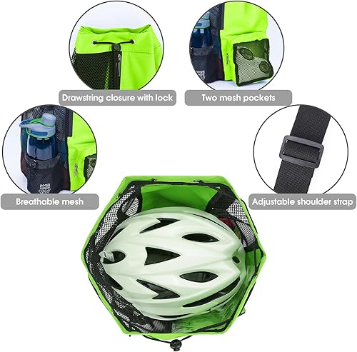 Vista 111 de WANDF Mochila de malla con cordón y bolsillo húmedo para natación, gimnasio y equipo de entrenamiento Negro