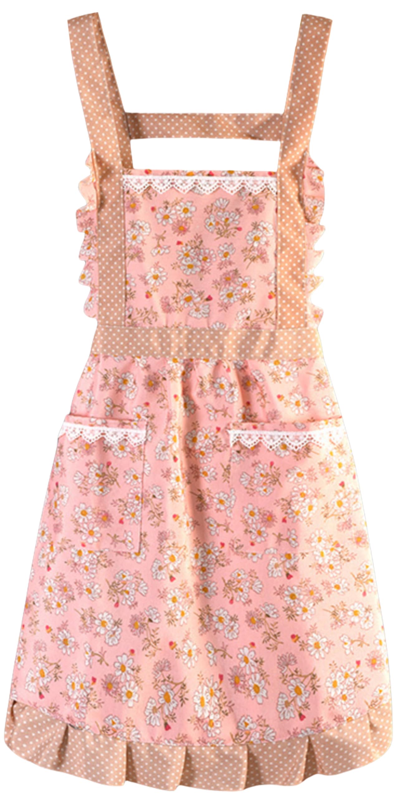 FAIRYGATE Floral Apron with Big Pockets for Cooking Baking & Gardening, FGSCA1628