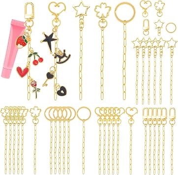 Ecoofor 50 Set Keychain Making Kit, 5 Style Metal Keychain Clips with Swivel Snap Hooks, Lobster Clasps, Key Rings & Extender Chains for DIY Crafts, Jewelry, Bags, Keychains & Gift Accessories