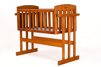 Arcedo Amber 2 in 1 Wooden Cradle for Baby New Born Baby Swing Cradle | Baby Crib with Mosquito Net, Baby Jhula with Swing Lock Function| Baby Bed Wooden Cot for Sleeping (Honey)