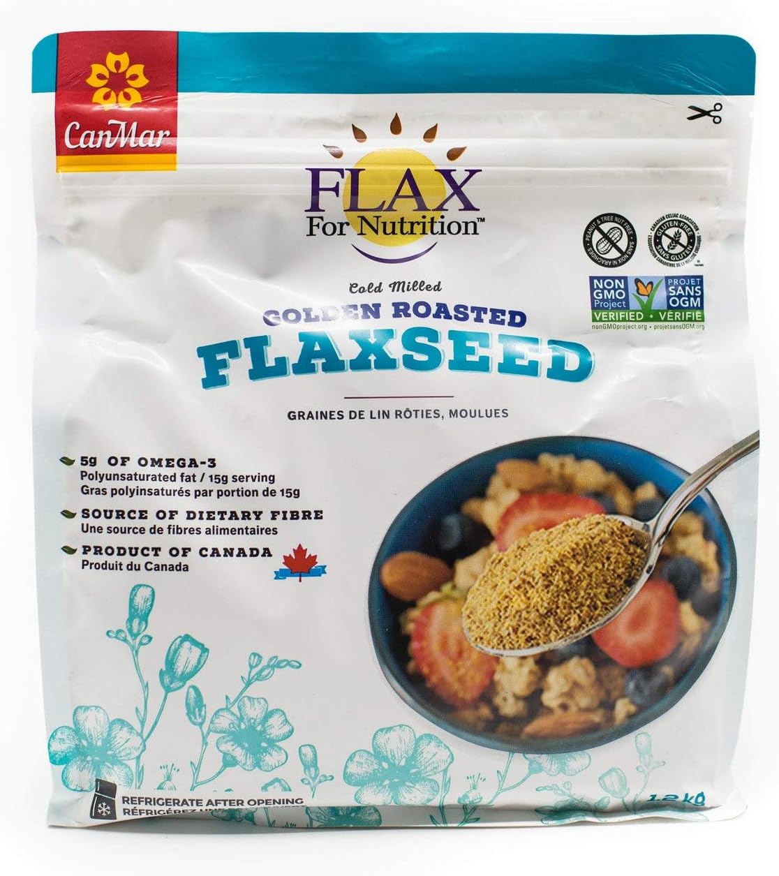 Flax for Nutrition™ Cold Milled Golden Roasted Flaxseed 1.2 kg/toasted