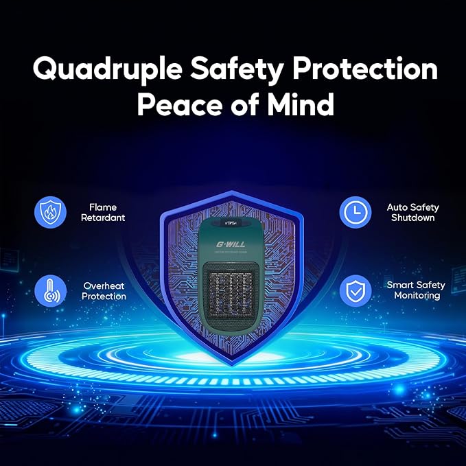 Calefactor Eléctrico Portátil Cerámico PTC 600W 120V miniatura 5