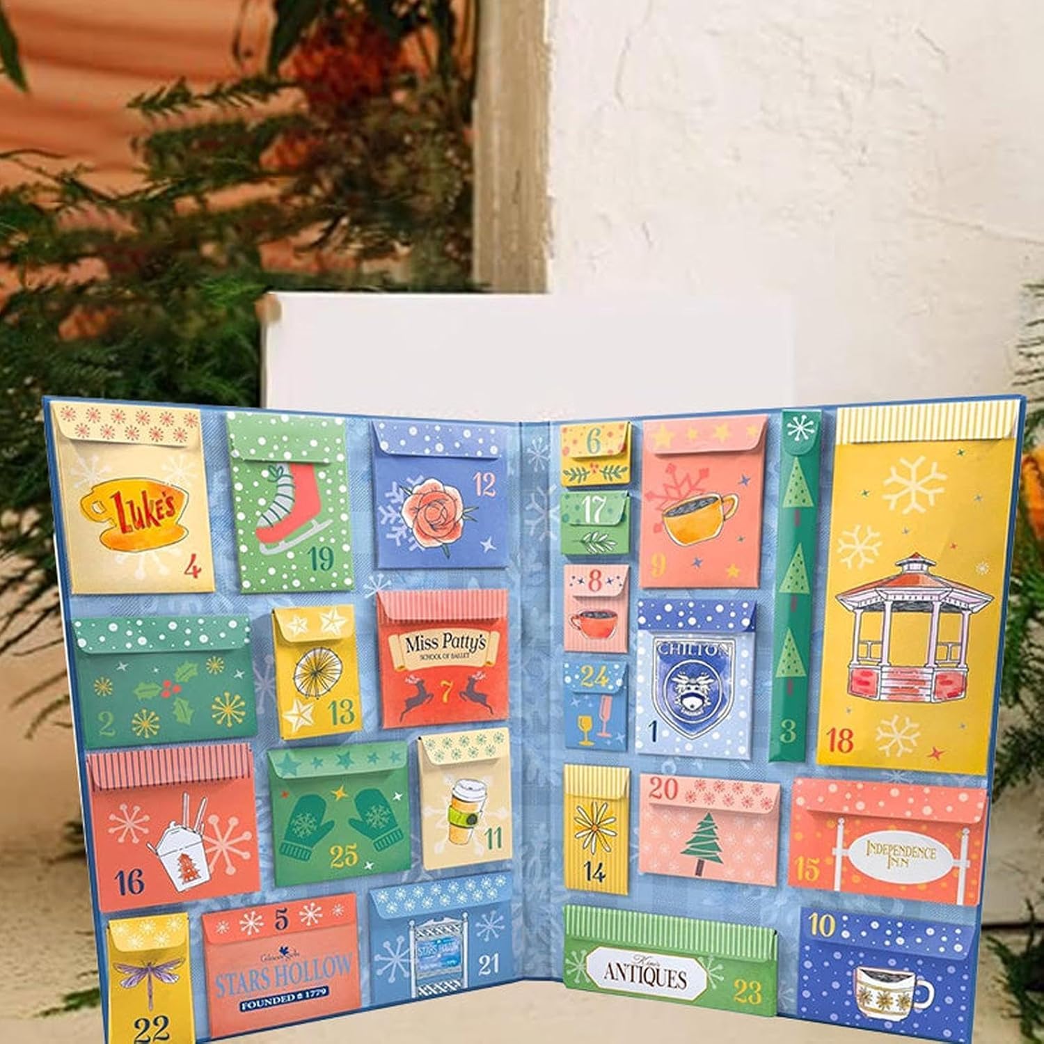 Gilmores Girls Calendario dell'Avvento 2024 | Gilmores Girls Merch Calendario dell'Avvento di Natale 2024 | Calendario dell'Avvento tascabile 25 giorni Gilmore Girl Calendario dell'Avvento con Toppe,
