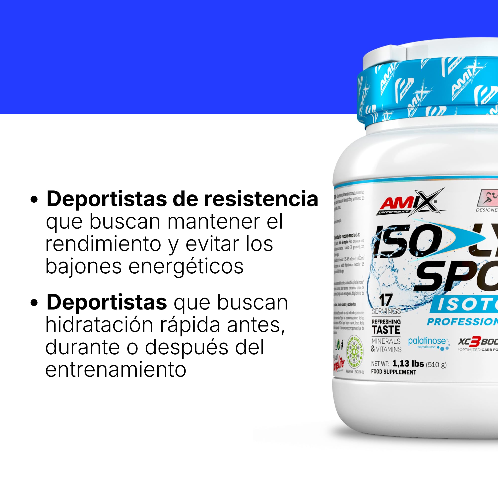 AMIX - Suplemento Deportivo - IsoLyte Energy Sport Drink en Formato de 510 g - Ayuda a Mejorar el Rendimiento y Resistencia Muscular - Contiene Palatinosa - Sabor a Lima Limón