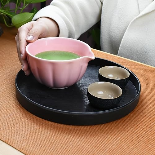 Miniatura 7 de Artcome Juego de té Matcha japonés de 4 piezas, cuenco Matcha con boquilla de vertido, batidor de matcha, cuchara de té, soporte para batidor, kit