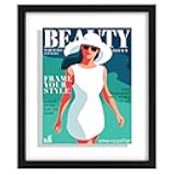 Americanflat 12.5x15 Magazine Frame with Shatter-Resistant Glass - Floating Frame Made of Engineered Wood - Signature Float Collection - Picture Frames for Wall Display - Black