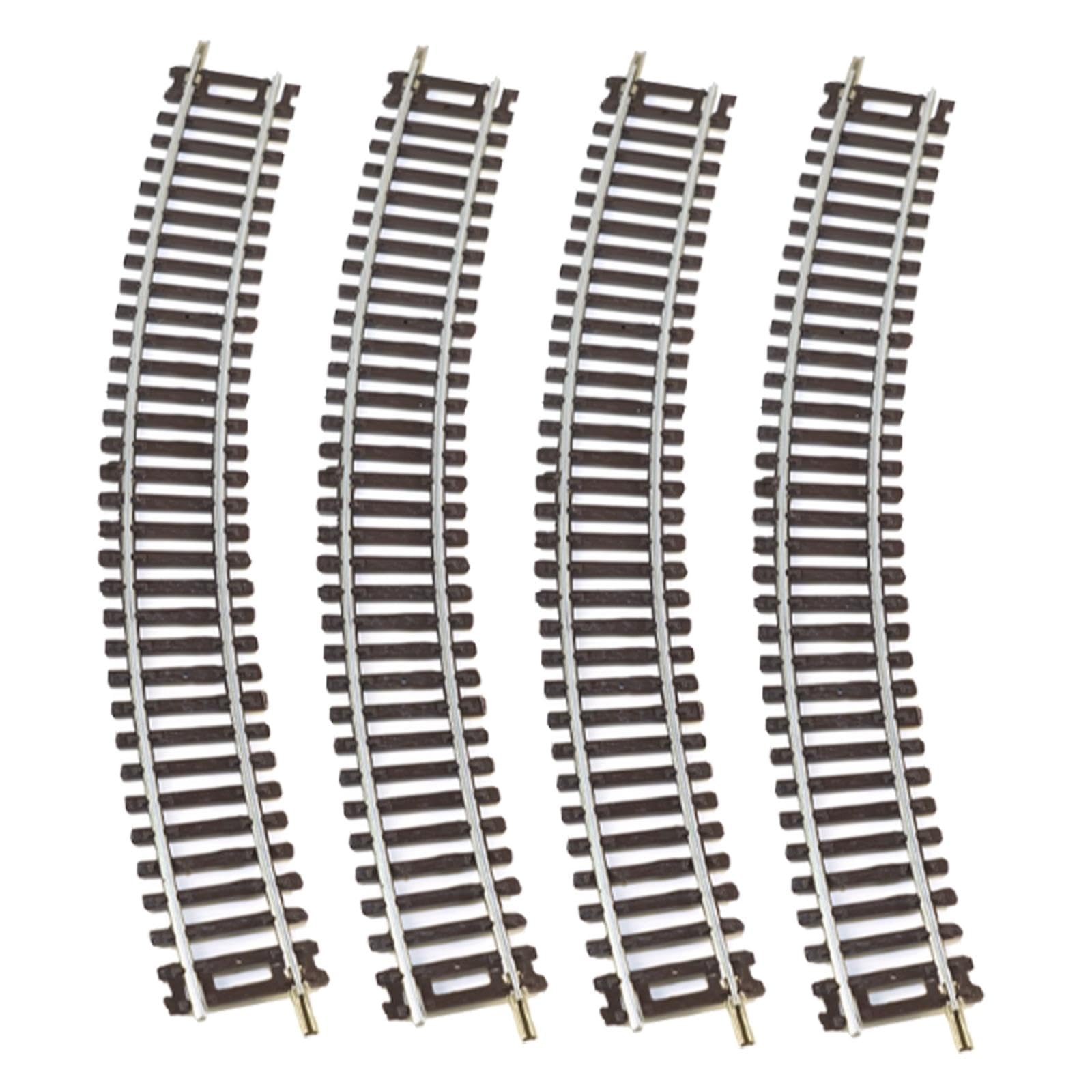 Lot de 4 Pièces de Rails de Train Miniatures à L'échelle Ho pour Activités de Bricolage Au 1:87, 25 Cm X 2.8 Cm