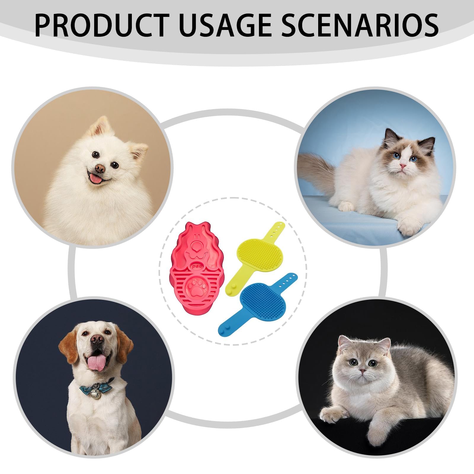 3 PCS Dog Bath Brush - Image 4