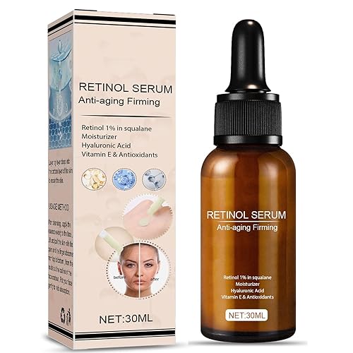 Miniatura 1 de Suero de retinol para cara con ácido hialurónico, vitamina E antienvejecimiento y suero facial de retinol, suero reafirmante de retinol para la cara