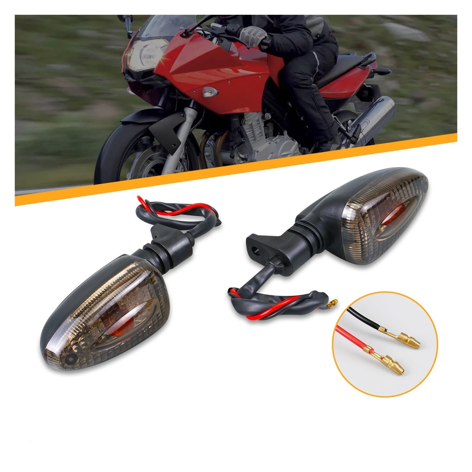 Indicatori Di Direzione Anteriori E Posteriori HHRDYY Per BMW C600 Sport, F650GS, F700GS, K1200R, K1300R – Trasparenti, 12V, IP67