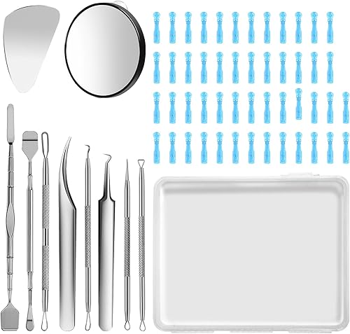 Miniatura 8 de 60 unidades de doble cabezal para eliminar puntos negros, extractor de comedia de espinillas, kit de eliminación de manchas de espinillas de acné,