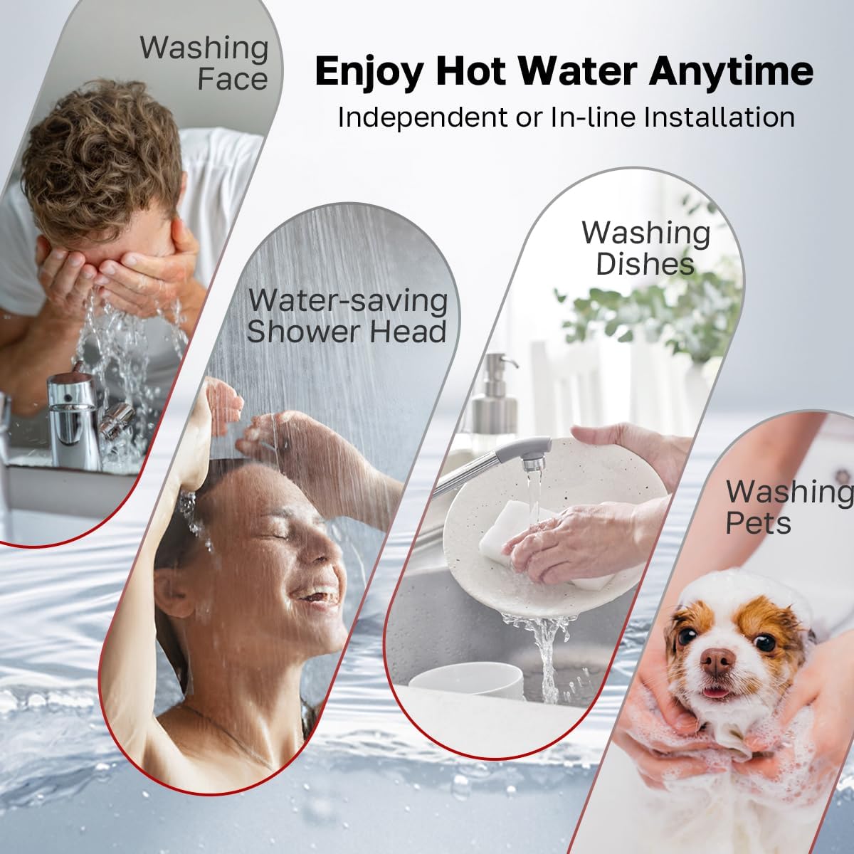 Tankless Water Heater Electric, ThermoMate 8kW at 240 Volt, On Demand Instant Hot Water Heater for Point of Use, Self-Modulating Save Energy, Save Space, 1.56GPM at 35°F Rise