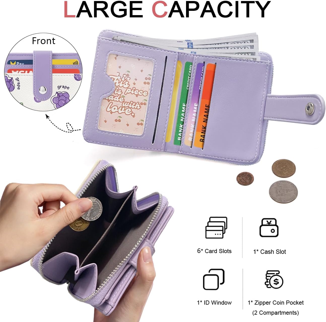 Sunwel Fashion Cute Grape Wallet Bundles image 2