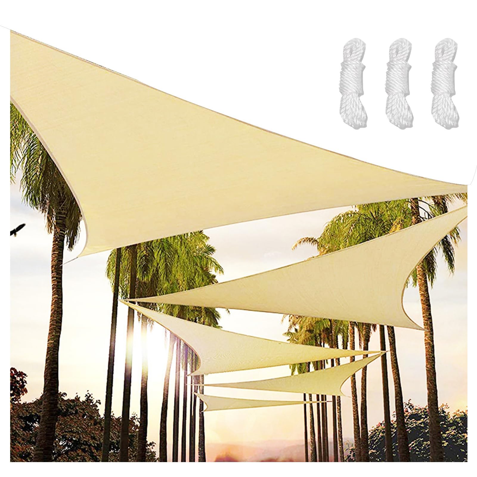 Voiles Ombrages Imperméable Beige 5x5x7.1m pour Pergola de Jardin