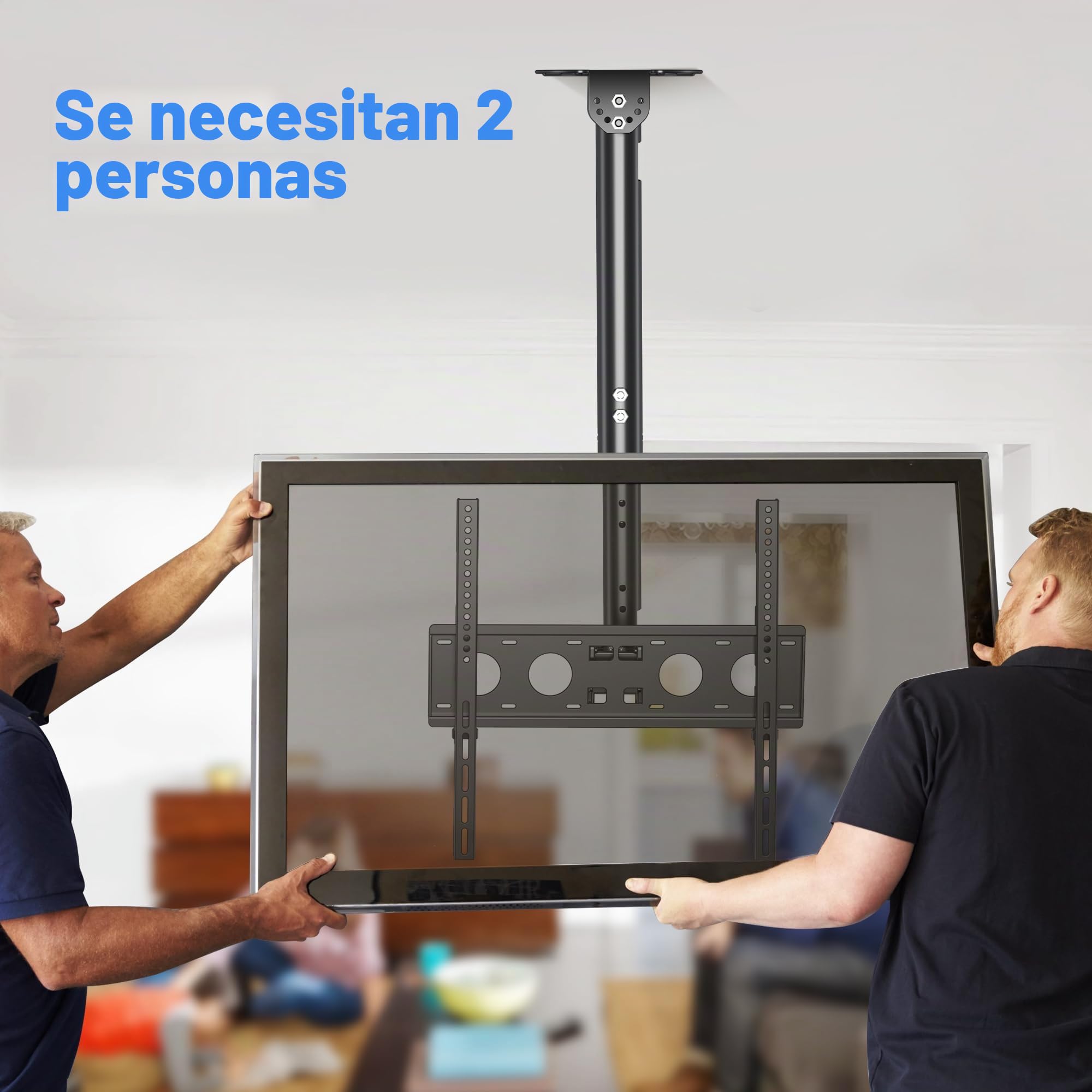 XINLEI Soporte de TV Techo de Movimiento Completo para TV de 26 a 65 Pulgadas, Altura Regulable en 4 Posiciones, Máx. VESA 400 x 400mm, hasta 45 kg, Soporte TV Pared 65 Pulgadas(MCA3)