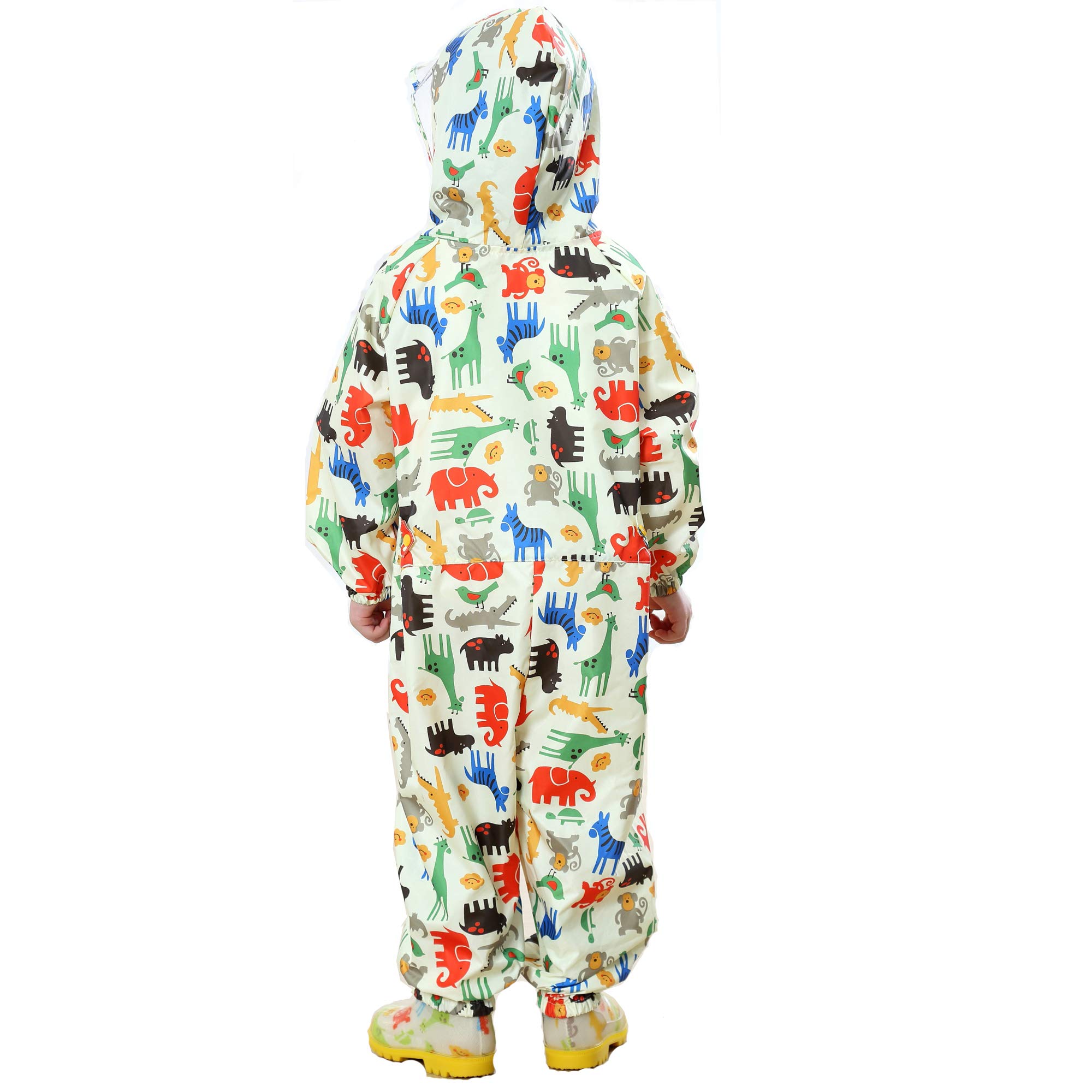 Chubasqueros con Capucha Niña Niño Impermeable Chaquetas Lluvia Infantil Mono Traje de Lluvia Grande Poncho Escuela Running Pantalones Capa Animal Amarillo Azul Rosa Unisexo 1-7 años