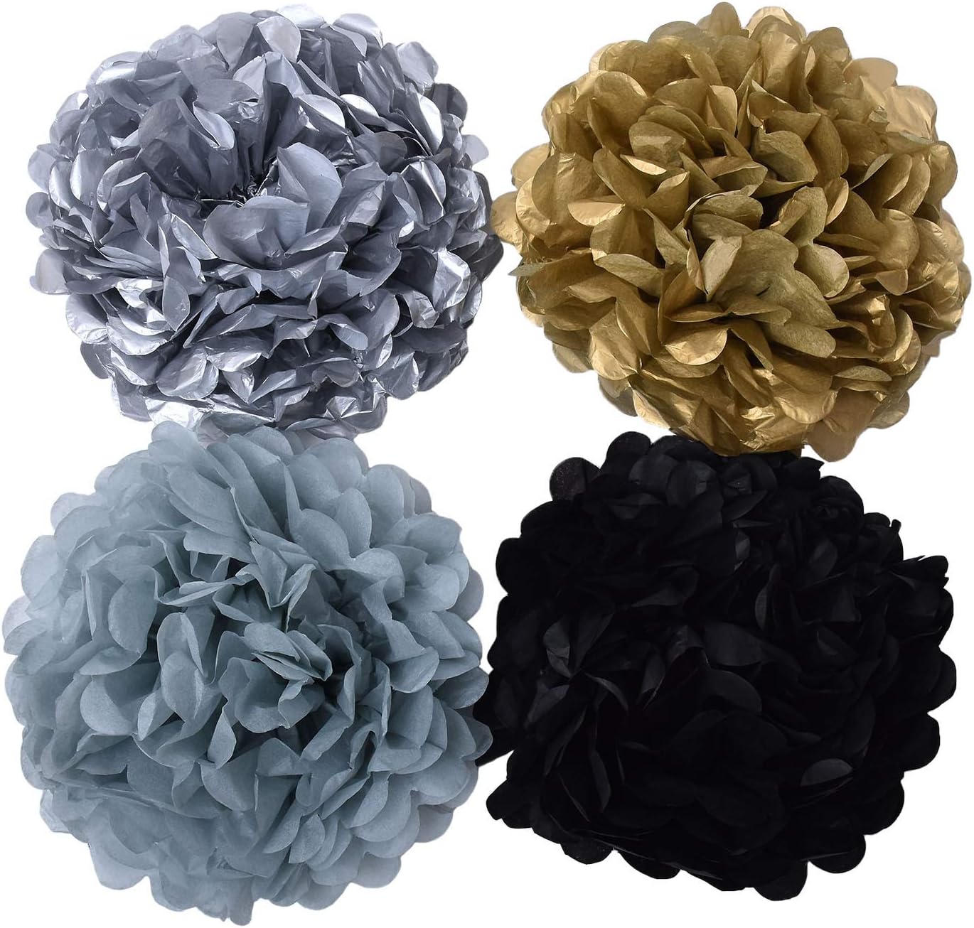 お花紙 ペーパー フラワー ポンポン 紙 １２個 誕生日 結婚式 卒業式 飾り付け 花紙 ペーパーフラワー Bigサイズ Le フラワーペーパー 素晴らしい品質 ブラック系 簡単お花紙 Coeur カラーペーパー おはながみ