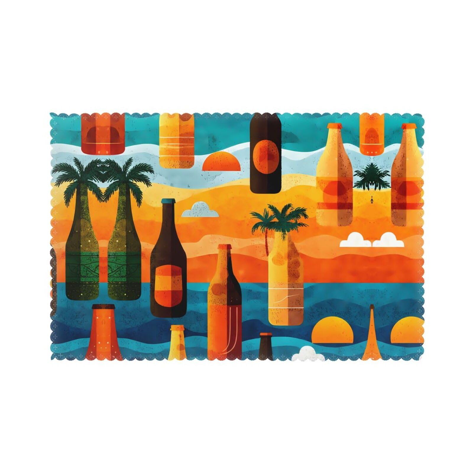 Set de table coucher de soleil pour repas de famille estivaux