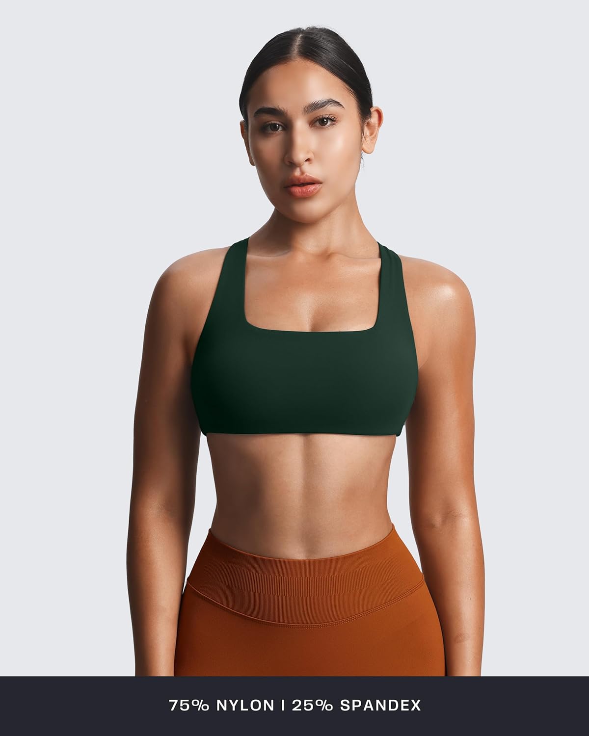 Aoxjox Women's Workout Sports Bras Square Neck Emma Cross Back Fitness Training Gym Bra Yoga Crop Tank - Image 6