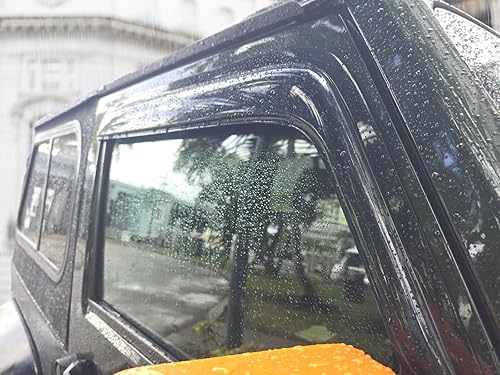 Miniatura 3 de Visor de ventana compatible con Jeep Wrangler 2007-2017 y Wrangler JK 2018, estilo delgado, acrílico, tintado, humo, lluvia, protección contra el
