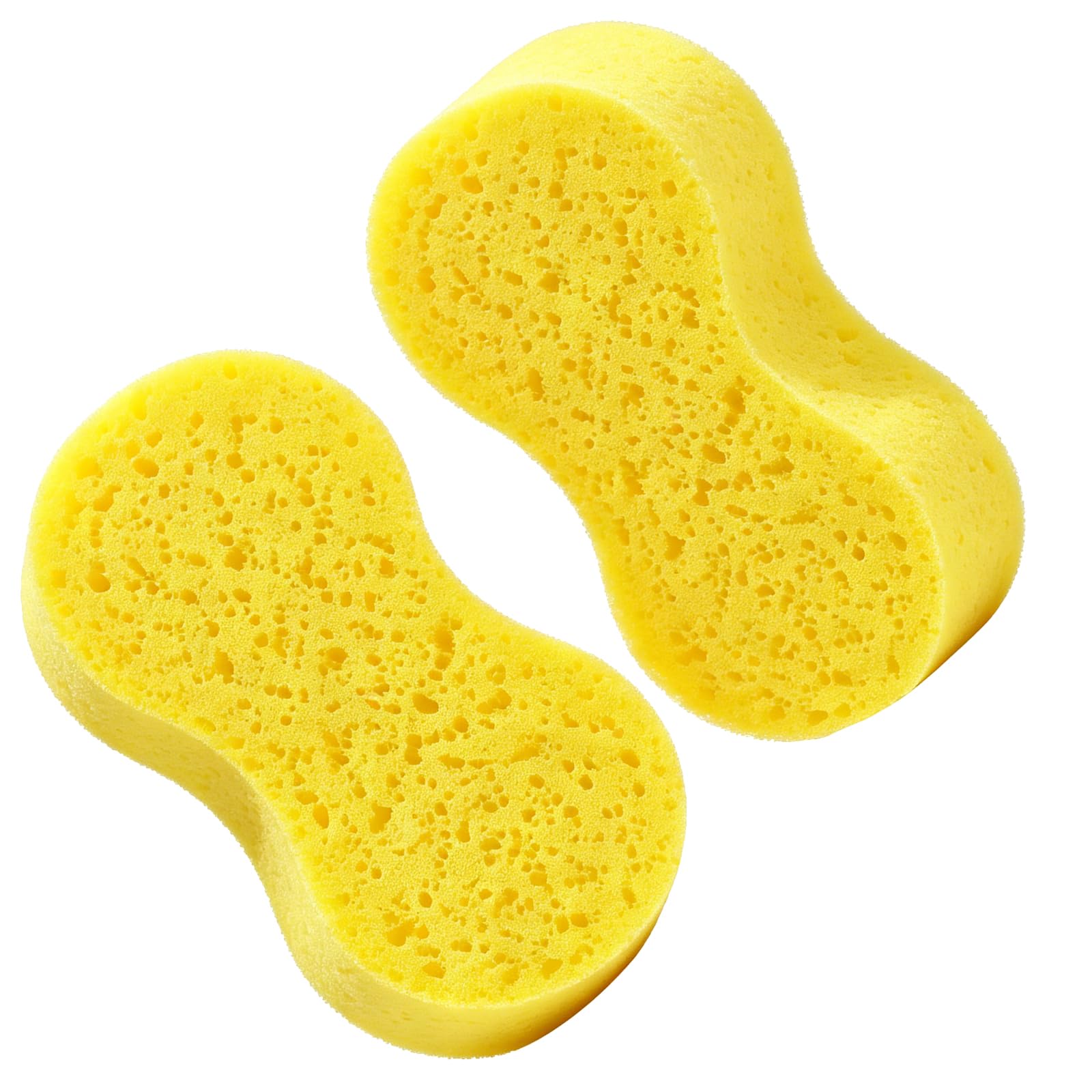 2 Pack Car Sponges,Jumbo Sponges For Car Cleaning,Car Cleaning Washing & Windows - Anti Scratch Technology,car sponges for washing For Wheels, Windscreen & Bodywork(Yellow)