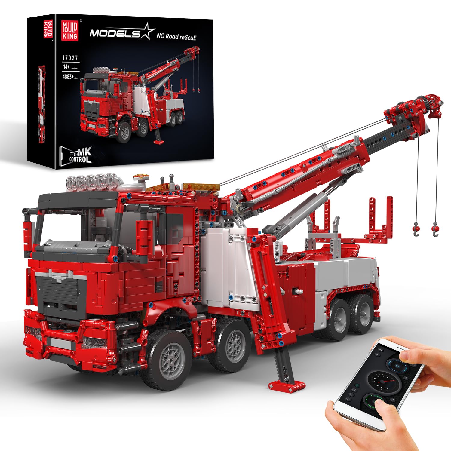 Amazon.com: Mould King 17027 Road Rescue Crane Truck Building