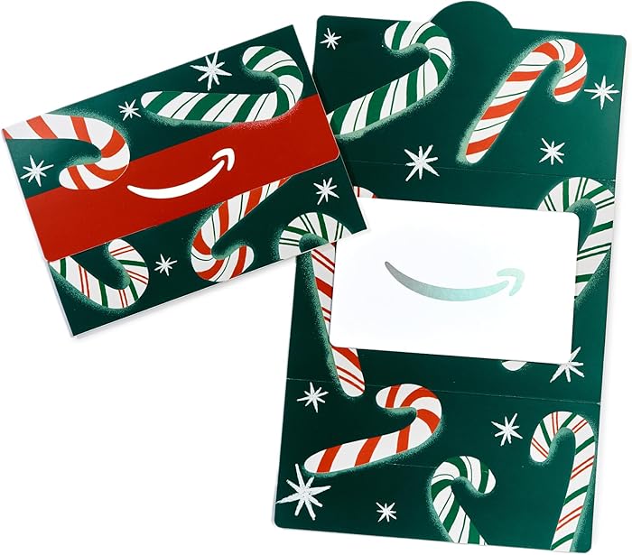 Amazon.com: Amazon Physical Gift Card in Mini Envelope - Candy Canes | Christmas : Gift Cards