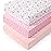 PHF 3 Pack Soft Butterfly Crib Sheets Fitted, Comfy Breathable Baby Sheets for Girls, 28x52 Inches Fits Standard Crib and Toddler Mattresses, Butterfly