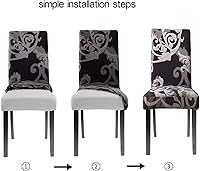 Vista 5 de Fundas elásticas para sillas de comedor, extraíbles y lavables, protector de asiento funda para silla Parson para comedor, fiesta, banquete, hotel