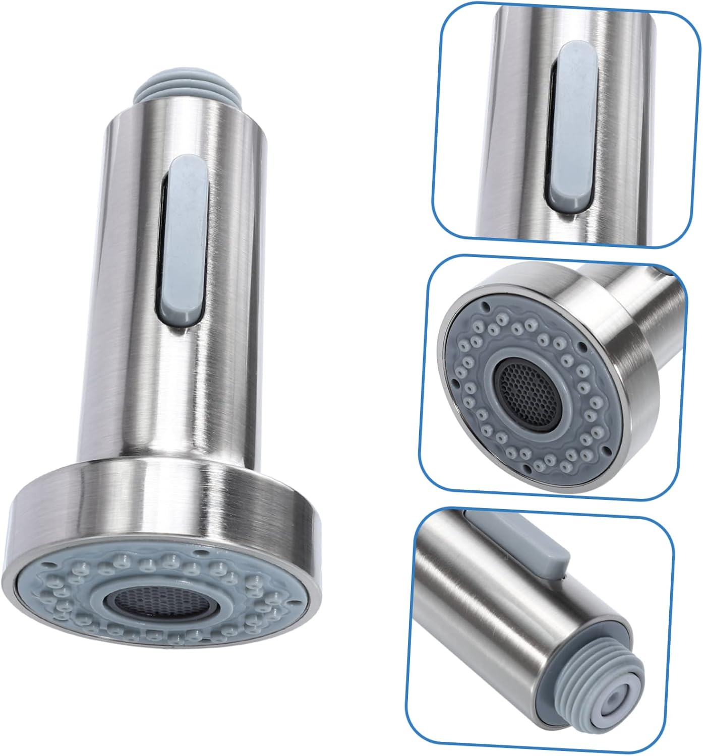1Pc Kitchen Sink Pull Down Faucet Nozzle Sprayer Brushed Water Tap Shower Head for Easy Dish Washing and Rinsing