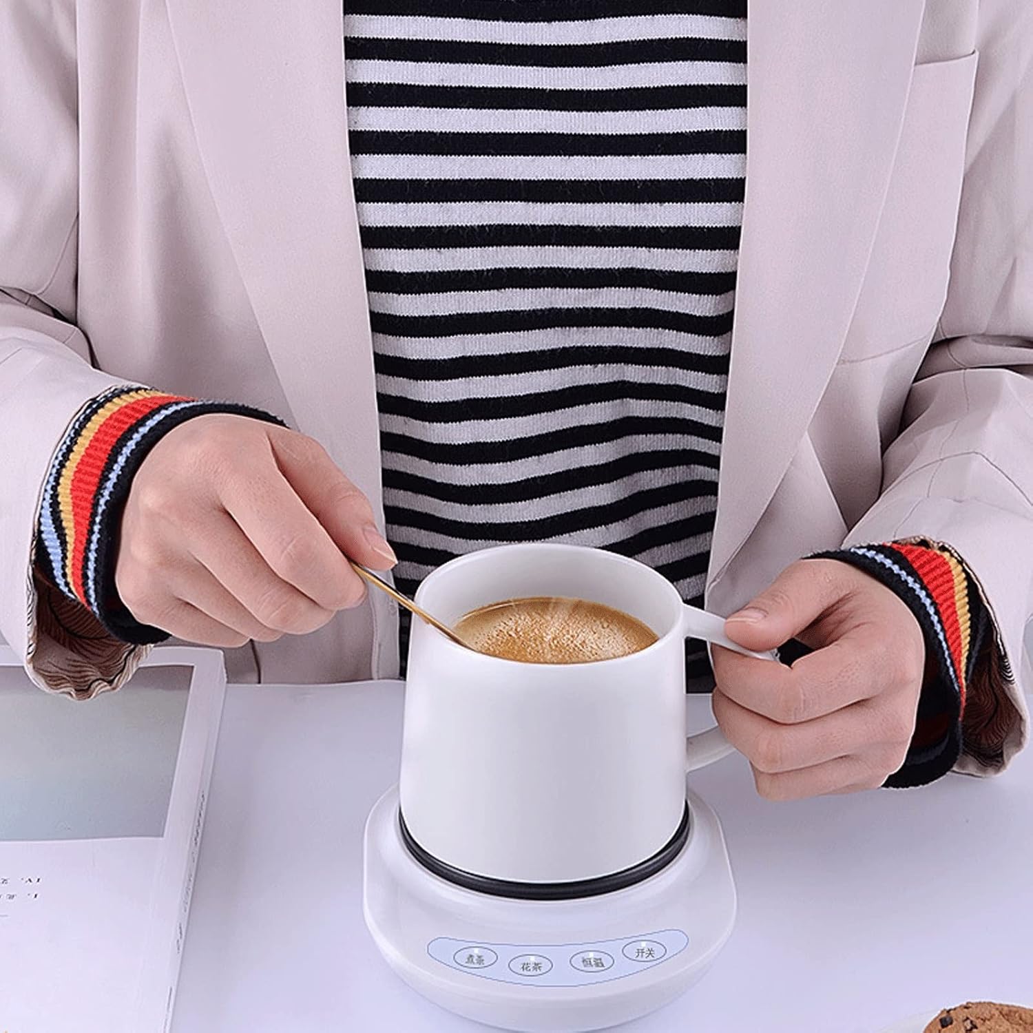 Cup Warmer Heating Plate Heat-Insulating Coaster Can Boil Water at 100℃ Constant Temperature Heating Base for Coffee Milk Tea