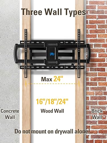 Miniatura 8 de Mounting Dream Soporte de pared para TV para la mayoría de televisores de 42 a 84 pulgadas, soporte de TV premium con certificación UL, movimiento