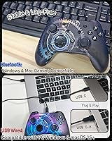 Vista 7 de Wzuiсov RGB Game Controller with Phone Mount - for Switch, iOS/Android, PC, TV Box & Tesla via Bluetooth/USB-C Wired (USB-A Adapter Included)