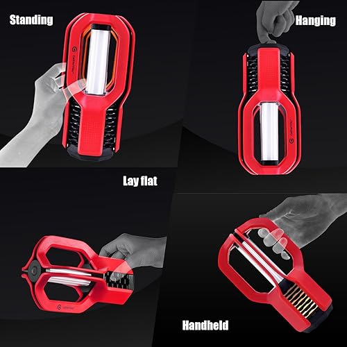 Miniatura 6 de Linterna LED recargable para campamento, diseño de agarre libre, 4 modos, impermeable IP65, brillo cálido de 3000 K, luz ligera y portátil para