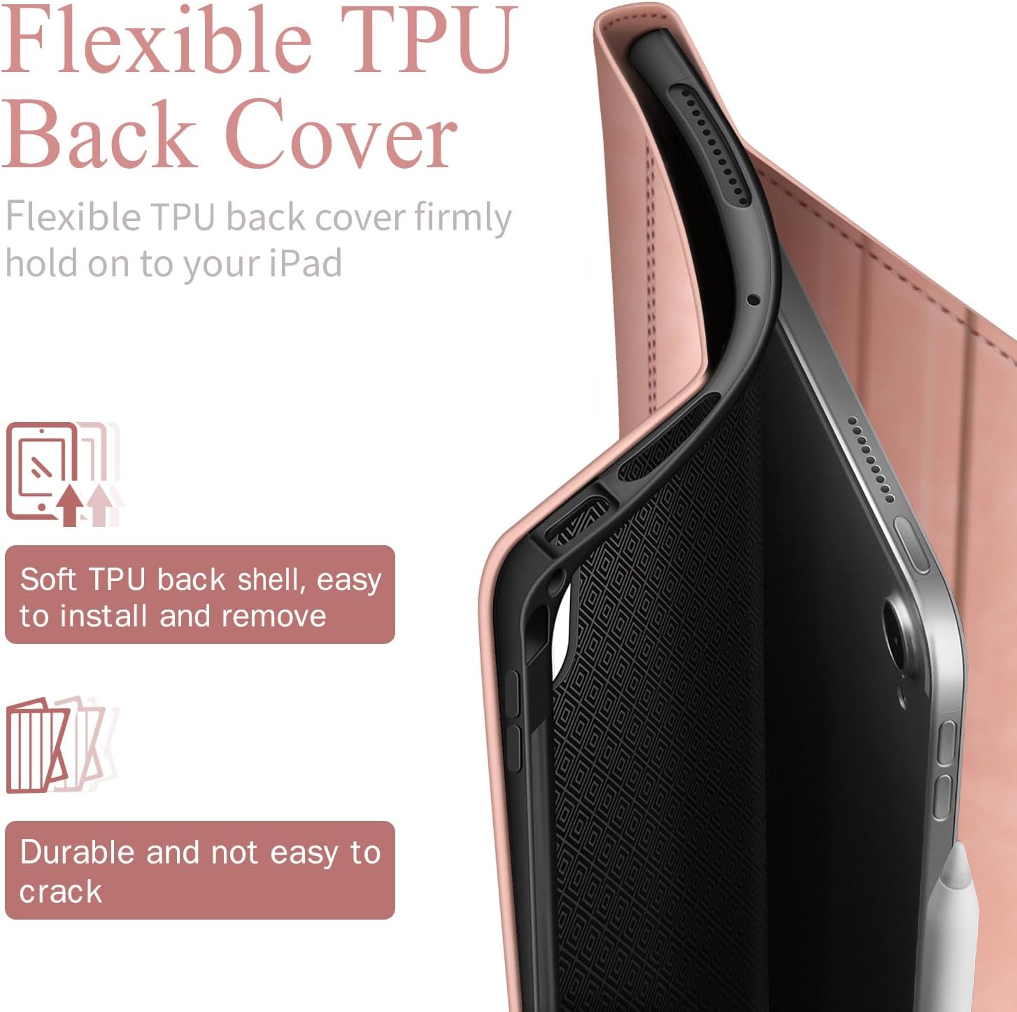 Antbox Case for iPad Air 11-inch M4/M3/M2 (2026/2025/2024), iPad Air 5th/4th Generation 10.9'' Vegan Leather with Pencil Holder Typing Angle Auto Sleep/Wake Muti-Stand