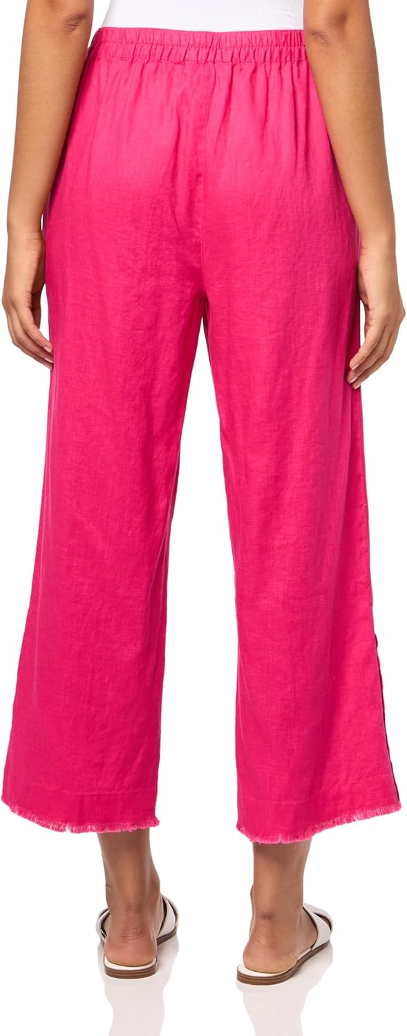 Ali Miles Womens Pull on Wide Leg Pant Front Pockets High Centre Slits - Image 2