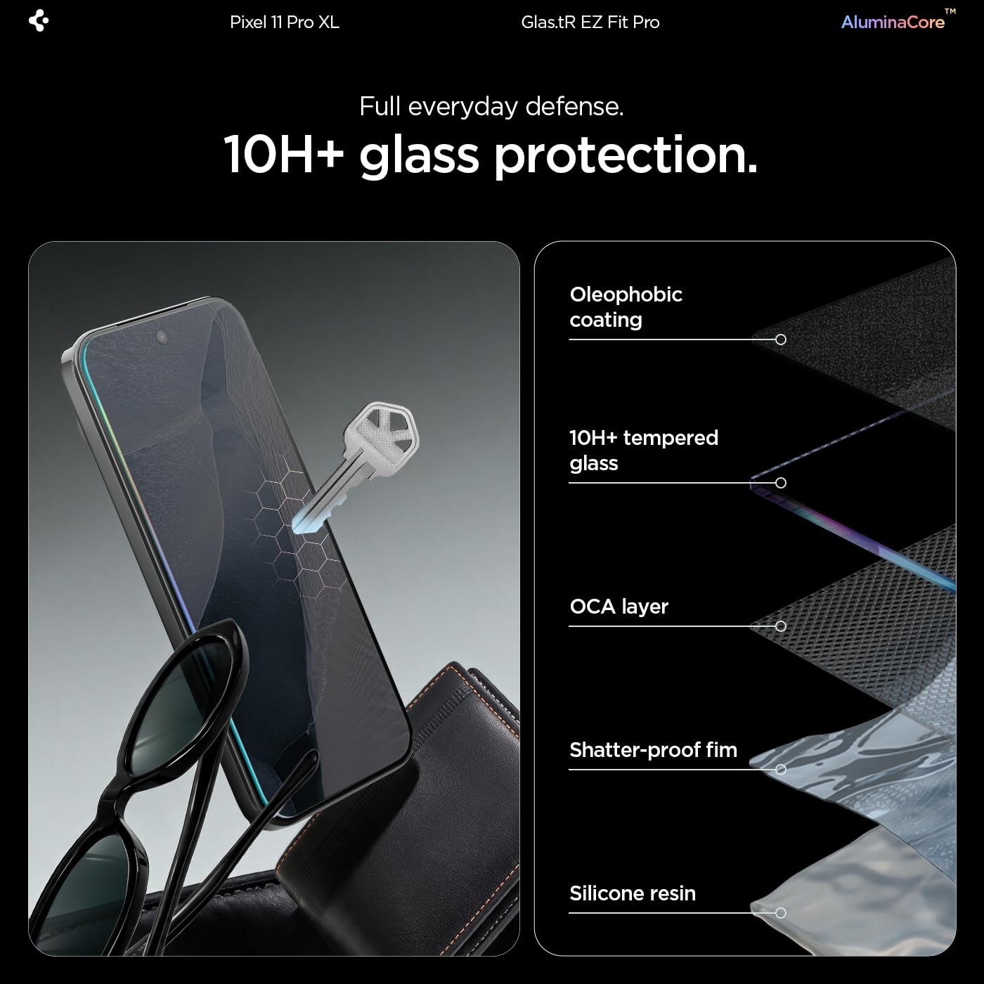 Spigen EZ Fit Pro Tempered glass for PIxel 11 Pro XL — Amazon image 4